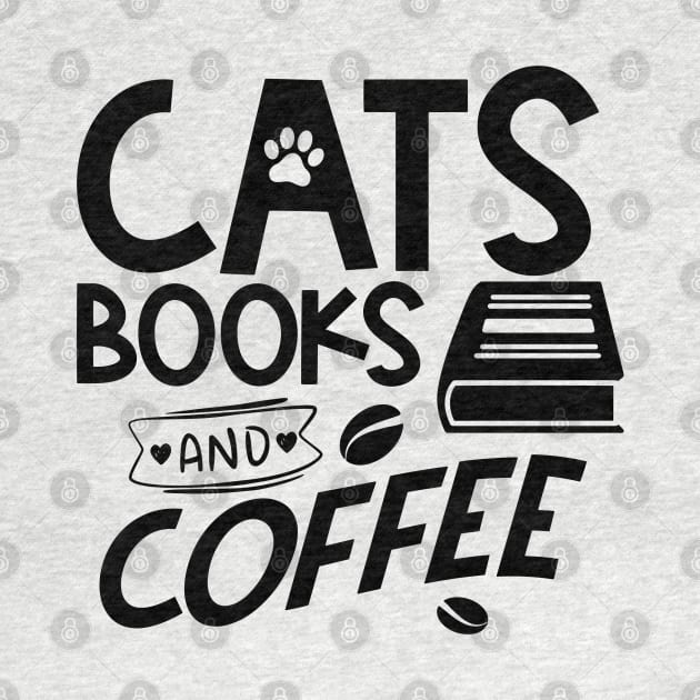 Cat books and coffee by trendybestgift